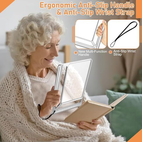 5X Full Page Magnifying Glass for Reading, Lightweight Rectangular Magnifier Provides Large Book Page Viewing Area, Upgraded Handheld Magnifier for Reading Small Prints for Seniors, Low Vision in Saudi Arabia