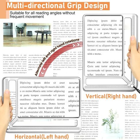 5X Full Page Magnifying Glass for Reading, Lightweight Rectangular Magnifier Provides Large Book Page Viewing Area, Upgraded Handheld Magnifier for Reading Small Prints for Seniors, Low Vision in Saudi Arabia