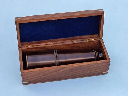 Hampton Nautical Admiral's Brass Spyglass Telescope with Rosewood Box, 32", Brass in Saudi Arabia
