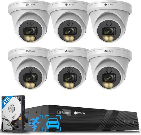 4COVR 4K PoE Security Camera System 16 Channel with 4TB HDD, LY97KA8M1612 | 2-Way Talk & Color Night Vision, AI Smart Detection, NVR Surveillance for Business, 12X 8MP Commercial Dome IP Camera IP67 in Saudi Arabia