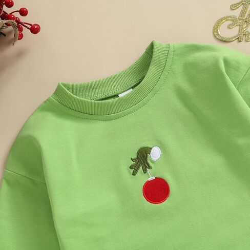 Amiblvowa للجنسين طفلة الصبي زي عيد الميلاد طويلة الأكمام المتضخم Crewneck البلوز قميص فقاعة رومبير عيد الميلاد الملابس in Kuwait