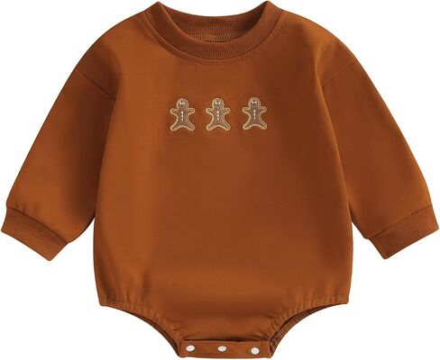 Amiblvowa للجنسين طفلة الصبي زي عيد الميلاد طويلة الأكمام المتضخم Crewneck البلوز قميص فقاعة رومبير عيد الميلاد الملابس in Kuwait