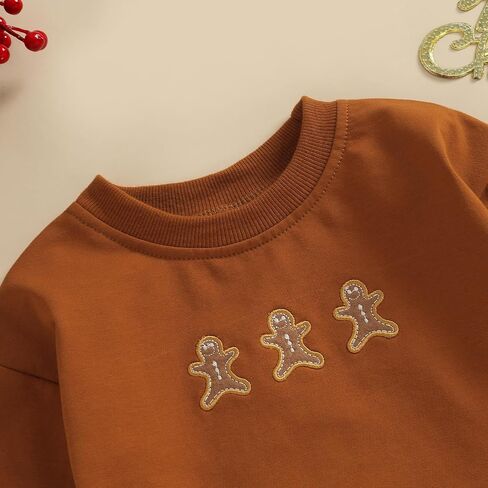 Amiblvowa للجنسين طفلة الصبي زي عيد الميلاد طويلة الأكمام المتضخم Crewneck البلوز قميص فقاعة رومبير عيد الميلاد الملابس in Kuwait