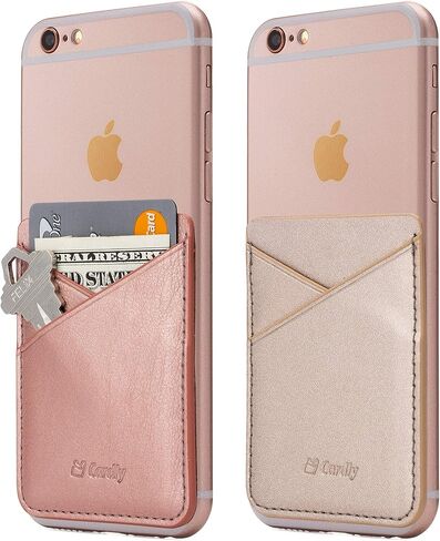 (اثنين) حامل للهاتف الخلوي على المحفظة وجيب الهاتف لهواتف iPhone وAndroid وجميع الهواتف الذكية. (أبيض وأسود) in Kuwait