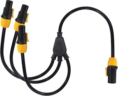 1 to 3 Outlet powerCON Cable - 3FT 14AWG PowerCon True1 Male to 3X Female Extension Y Splitter Cable, Heavy Duty Outdoor 20A Waterproof True Connector for Stage Light/Speaker(SAC3MX - SAC3FX) in Saudi Arabia