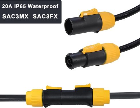 1 to 3 Outlet powerCON Cable - 3FT 14AWG PowerCon True1 Male to 3X Female Extension Y Splitter Cable, Heavy Duty Outdoor 20A Waterproof True Connector for Stage Light/Speaker(SAC3MX - SAC3FX) in Saudi Arabia