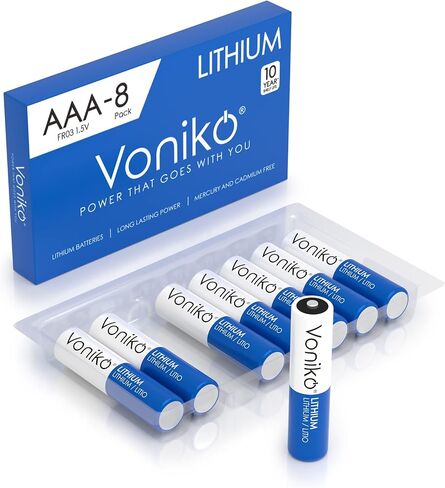 Voniko AAA Batteries, 12 Pack 1.5V Lithium AAA Batteries—High Performance Triple AAA Long Lasting Battery for Flashlight, Toys, Remote Control, Alarm System (Non-Rechargeable) in Saudi Arabia