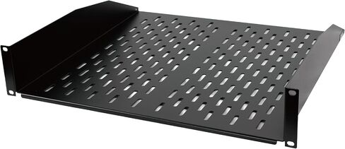 2U Cantilever Server Rack Shelf 18inch Deep- Universal Vented Rack Mount Tray for 19inch Network Equipment Rack & Cabinet, Weight Capacity 55lb, Black in Saudi Arabia