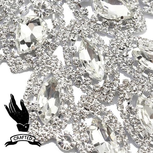 1 قطعة AB كريستال حجر الراين زين لحام الزجاج زهرة التصحيح DIY بها بنفسك خياطة على فستان الزفاف فستان حزام الملحقات. (YH Z001-الذهب) in Kuwait