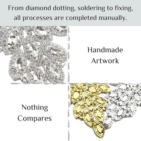 1 قطعة AB كريستال حجر الراين زين لحام الزجاج زهرة التصحيح DIY بها بنفسك خياطة على فستان الزفاف فستان حزام الملحقات. (YH Z001-الذهب) in Kuwait