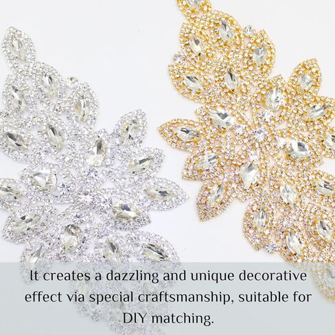 1 قطعة AB كريستال حجر الراين زين لحام الزجاج زهرة التصحيح DIY بها بنفسك خياطة على فستان الزفاف فستان حزام الملحقات. (YH Z001-الذهب) in Kuwait