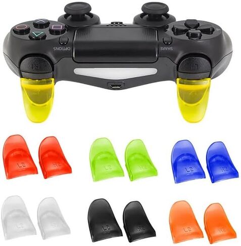 زوج واحد من زر تشغيل تمديد L2 R2 لجهاز PS4 Pro Slim Controller Gamepad Extender Key (أحمر شفاف) in Saudi Arabia