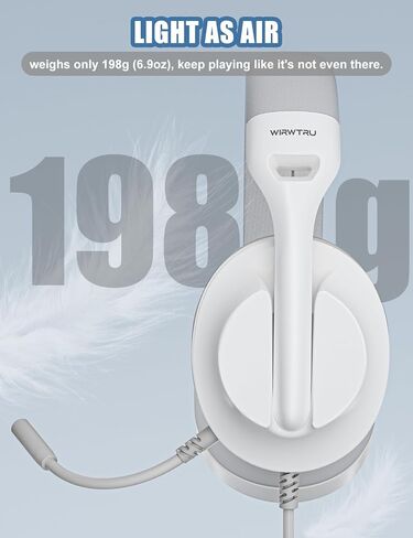 S30 Gaming Headset with Microphone,198g Lightweight Design, Noise Cancelling Mic, Soft Earmuffs, Wired Gaming Headphones for PS5, PS4, Xbox, Xbox Series X|S, Switch, PC (White) in Saudi Arabia