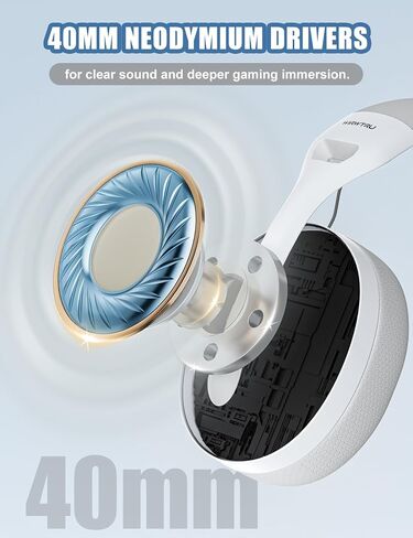 S30 Gaming Headset with Microphone,198g Lightweight Design, Noise Cancelling Mic, Soft Earmuffs, Wired Gaming Headphones for PS5, PS4, Xbox, Xbox Series X|S, Switch, PC (White) in Saudi Arabia