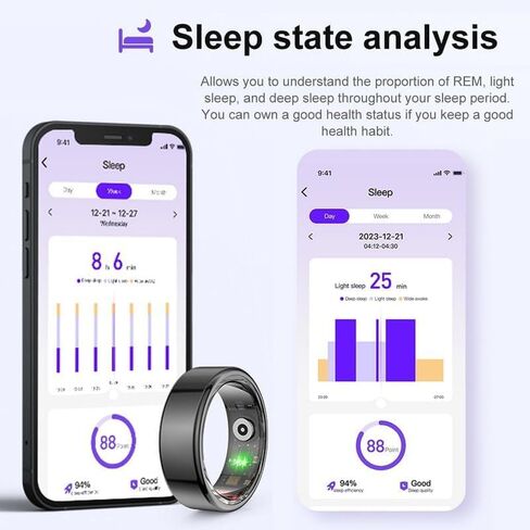 حلقة ذكية للرجال، حلقة صحية لمراقبة معدل ضربات القلب، مراقبة النوم، حلقات تعقب اللياقة البدنية الذكية للنساء، التحكم بالإيماءات، عداد الخطوات، عداد الخطى، مقاوم للماء، متوافق مع هواتف iOS Android in Kuwait