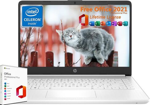 HP 2024 أحدث كمبيوتر محمول مقاس 14 بوصة للأعمال الطلابية، مع ترخيص مدى الحياة للمكتب ونظام التشغيل Windows 11 Pro، Intel ثنائي النواة N4120، ذاكرة الوصول العشوائي 16 جيجابايت، تخزين 384 جيجابايت (128 جيجابايت eMMC + 256 جيجابايت Micro SD)، خفيف للغاية، كا in Saudi Arabia