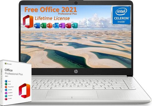 HP 2024 أحدث كمبيوتر محمول مقاس 14 بوصة للأعمال الطلابية، مع ترخيص مدى الحياة للمكتب ونظام التشغيل Windows 11 Pro، Intel ثنائي النواة N4120، ذاكرة الوصول العشوائي 16 جيجابايت، تخزين 384 جيجابايت (128 جيجابايت eMMC + 256 جيجابايت Micro SD)، خفيف للغاية، كا in Saudi Arabia