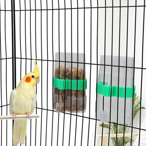 Hypeety Bird Feed Water Dispenser 2 PC Pet Feeder and Water Cup 200ml / 7.05 oz Clear Bird Cage Feeder for Finch Parakeet Small Bird (Color Random & Pack of 2) in Saudi Arabia