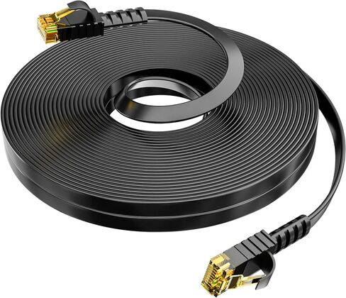 كابل إيثرنت مسطح Cat6 خارجي بطول 30 قدمًا، سترة مزدوجة (PVC+LLDPE) للأماكن الخارجية والداخلية، نحاس خالي من الأكسجين OFC، مقاوم للماء، دفن مباشر، مقاومة للأشعة فوق البنفسجية، PoE، شبكة، إنترنت، كابل رفيع جدًا in Saudi Arabia