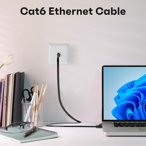 كابل إيثرنت مسطح Cat6 خارجي بطول 30 قدمًا، سترة مزدوجة (PVC+LLDPE) للأماكن الخارجية والداخلية، نحاس خالي من الأكسجين OFC، مقاوم للماء، دفن مباشر، مقاومة للأشعة فوق البنفسجية، PoE، شبكة، إنترنت، كابل رفيع جدًا in Saudi Arabia