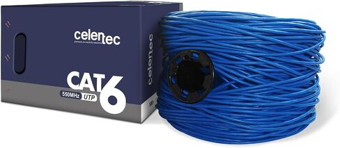Cat6 Plenum Cable, 500ft, UTP(Unshielded Twisted Pair), 23AWG Solid Bare Copper, 550MHz, UL Listed &CMP Rated,Bulk Ethernet Cable-Blue in Saudi Arabia
