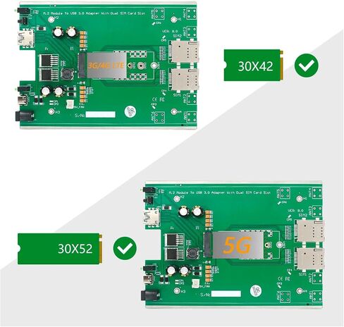 وحدة NGFF M.2 4G 5G إلى محول USB3.0، محول USB، مع مروحة تبريد، فتحة بطاقة SIM مزدوجة، مزود طاقة إضافي لهوائي عالي الكسب in Saudi Arabia