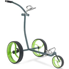 Terra Manual Golf Caddy Gray - Ultralight and Ultraslim Stainless Steel Push Golf Cart - Fully Accessorized - Comes with Trolley Bag