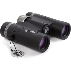 BRESSER 10x25 Binoculars for Adults High Powered with HD Optical System, FMC Green Film BAK4 Prism, Non-Slip Grip, Waterproof, Fogproof, Shockproof for for Hunting Bird Watching Travel Football Games