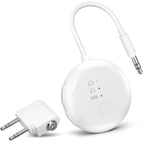 Avantree SoundJet R1 [2024 New] - Airplane Bluetooth 5.3 Adapter for up to 2 AirPods or Headphones with Low Latency and 20hr Playtime, Wireless Audio Transmitter for Flights, Travel, Gym, TV, Tablet