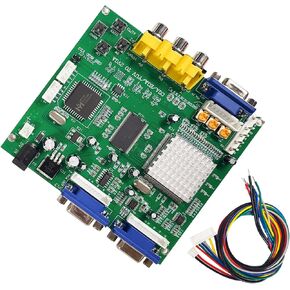 محول فيديو لعبة أركيد RGB/CGA/EGA/YUV إلى لوحة محول إخراج فيديو VGA HD مزدوجة متوافقة مع شاشة عرض ألعاب الأركيد إلى جهاز عرض CRT LCD PDP. in Kuwait