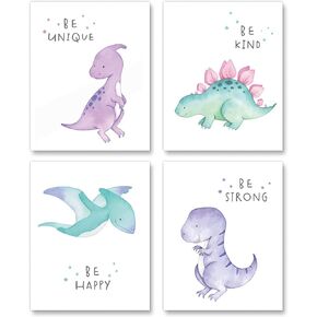 Watercolor Unicorn Nursery Wall Art Girls Room Decor Inspirational Rainbow Flower prints Baby Girls Room Poster Colorful Picture Cute Paintings for Kids Room Lovely Gift (8x10 inch，Set of 4，Unframed)