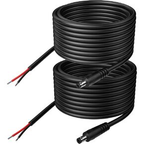 قطعتان من سلك ضفيرة طاقة تيار مستمر 3.9 قدم، 18Awg 5.5 × 2.5 مم، موصل أسطواني، قابس ذكر إلى سلك عاري، كابل إصلاح إمداد سلك الطاقة مفتوح النهاية لكاميرا CCTV IP الأمنية، DVR، ضوء LED، محول 5 فولت، 12 فولت، 24 فولت