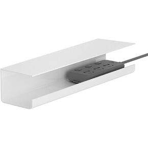 AUNMAS No Punch Under Desk Cable Management Tray, Reduce Clutter and Organize Wires, Multi Functional Use with PVC Material for Home, Office, Internet Cafe (White)
