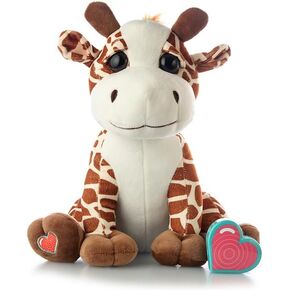 My Baby's Heartbeat Bear Recordable Stuffed Animals 20 sec Heart Voice Recorder for Ultrasounds and Sweet Messages Playback, Perfect Gender Reveal for Moms to Be, Lil Giraffe