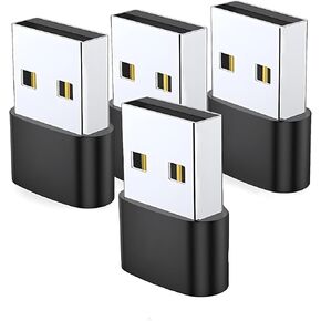 (4 Pack)USB to USB C Adapter,USB C Female To USB Male Super Fast Charging and OTG Adapter Converter Compatible with iPhone 15 14 13 12 11 Pro Max Plus,iPad Pro Air 5 Mini 6,Samsung Galaxy S24/S23/S22