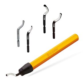 CP GRAT.EX - Deburring Tool with 5 Heavy Duty HSS Multi Variety Deburring Blades, 3/8" DT-25 Set w/Hex Handle, Precision Edge Burr Removal on Metal, 3D Printing Plastic, Resin, Steel, Copper, PVC