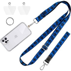 MAXCURY Crossbody Cell Phone Lanyard, Adjustable Neck Strap & Hand Wrist, 2 Pack Pads & 1 Pack Metal Key Ring Holder
