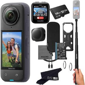 Insta360 X4 GPS Preview Remote Bundle - Waterproof 360 Action Camera with 1/2" 48MP Sensors, 8K 360 HDR Video, 4K Single-Lens, |Bundle Includes Selfie Stick,GPS Preview Remote, Lens Cap (512GB) in Saudi Arabia