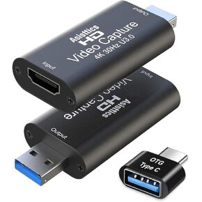 HDMI Video Capture Card USB 3.0 Asisttics 4K HDMI to USB 3.0 Full HD 1080p 60fps REAL Ver. 2023 Video Audio Converter Game Capture Card for Gaming Recording Live Streaming Broadcasting Online Teaching