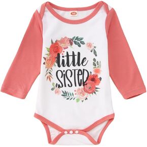 CM C&M WODRO Big Sister Little Sister Matching Outfits Toddler Girl T-Shirt Long Sleeve Top Newborn Baby Girl Romper Clothes