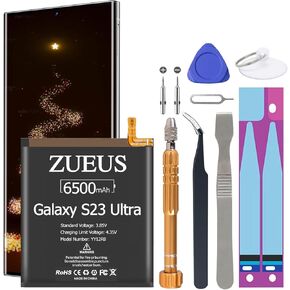 Galaxy S23 Ultra Battery, (2024 Upgraded) 6500mAh EB-BS918ABY Li-Polymer Battery Replacement Compatible with Galaxy S23 Ultra 5G SM-S918U SM-S918U1 SM-S918B with Screwdriver Tool Kit