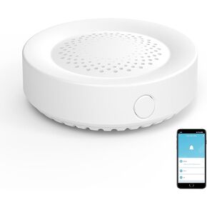 WiFi Siren Alarm: Smart Home Alarm, Wireless Burglar Alarm for Home Security and Smart Home Automation, 100dB Sounder, Tuya App Control, No Hub Required, Compatible with Alexa, Google Assistant
