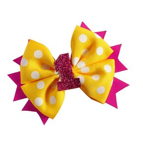 Girls' Princess 1st birthday hair clips Birthday Hair Bow for Baby Girl 1st Birthday Decorations.(FJ123) (1st Pink)