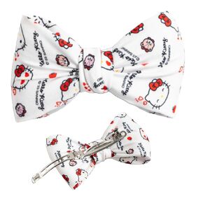 Kitty Kitten & My-Meloday Hair Bow Clip for Girls - Metal & Linen Fabric Hair Clips, Durable and Comfortable Hair Accessories, Bow Clip Design for School, Birthday & Everyday Use (Kitty Kitten)