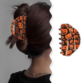 1pcs Halloween Evil Pumpkin Hair Clips - Halloween Hair Claw Clips for Thick/Thin Hair, Exquisite Pumpkins Design Large Claw Clips, Strong Grip Hair Clip Hair Accessories for Halloween Decor