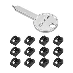 MECCANIXITY 12 قطعة مانع المنافذ قفل RJ45 منفذ / مانع PC الغبار مع مفتاح مشفر، أحمر