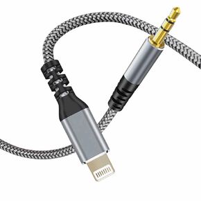[MFi Certified] Lightning to 3.5mm Aux Audio Cable for iPhone, 16FT Aux Cord for iPhone Headphones Jack Compatible with iPhone 14 13 12 11 XS XR X 8 7 6 iPad iPod for Car Home Stereo