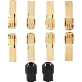 10 Pcs Brass Rotary Collet Set Quickly Changed Clamping Nut Collet Nut Kit for Rotary Tools