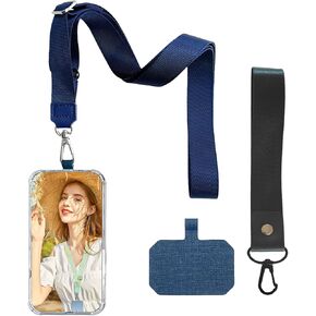 Phone Lanyard - Phone Lanyard Crossbody Adjustable, Universal Cell Phone Lanyard,Phone Strap Crossbody Compatible with Most Smartphone,1× Adjustable Neck Strap, 1× Wrist Strap, 1 x Patch(Green+Beige)