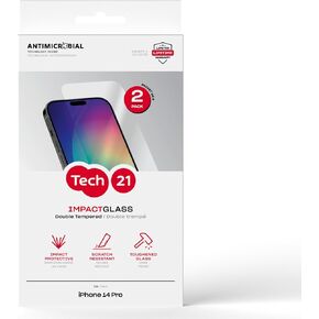 Tech21 Impact Glass Screen Protector for iPhone 14 Pro - Pack of 2